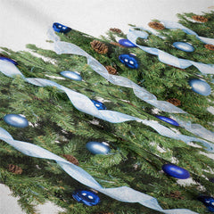 Lofaris Blue Ribbon Christmas Tree Tapestry Wall Hanging