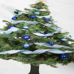 Lofaris Blue Ribbon Christmas Tree Tapestry Wall Hanging