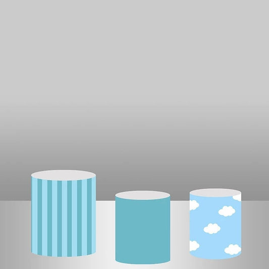 Lofaris Blue Sky Baby Shower Backdrop Cake Table Cover Kit