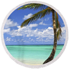 Lofaris Blue Sky Green Sea Hawaii Large Circle Beach Blanket