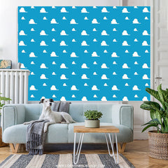 Lofaris Blue Sky White Clouds Kid Happy Birthday Party Backdrop