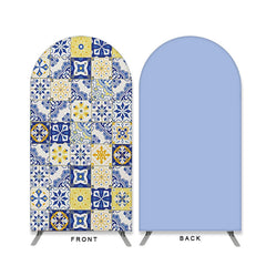 Lofaris Blue Texture Abstraite Double Sided Arch Backdrop