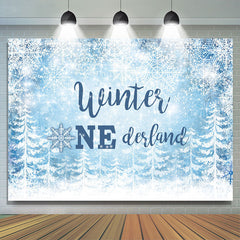 Lofaris Winter One-derland Snowflake Photoshoot Backdrops for Baby Shower