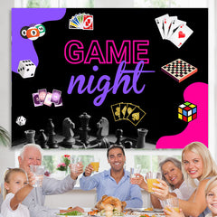 Lofaris Board Game Night Happy Birthday Party Backdrop