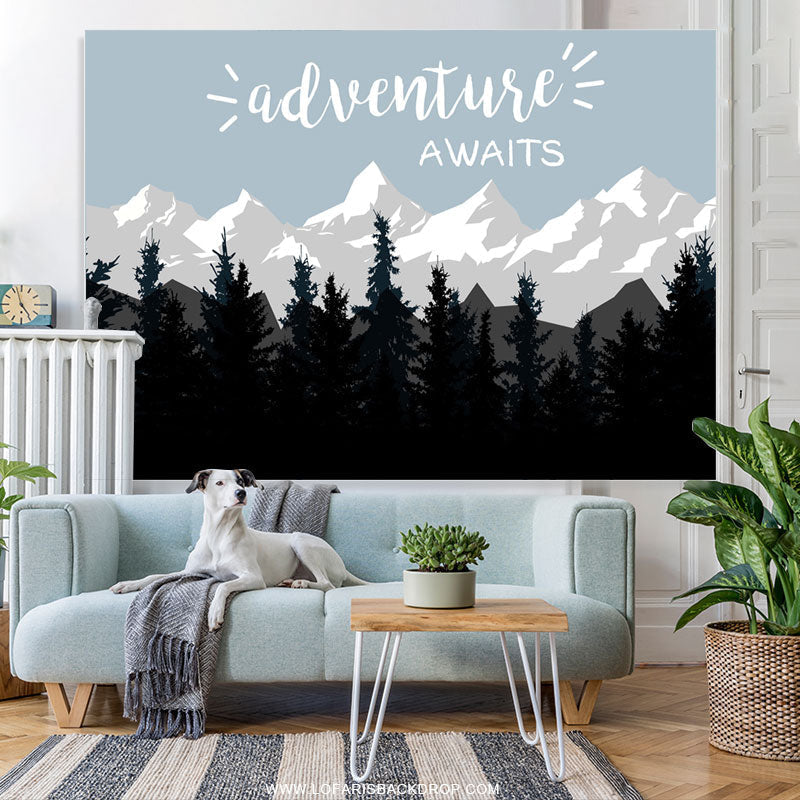 Lofaris Boho Adventure Awaits Forest Montion Baby Shower Backdrop