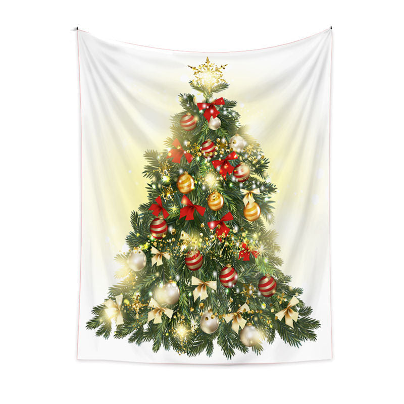Lofaris Bow Tie Christmas Tree Balls Glitter Wall Tapestry