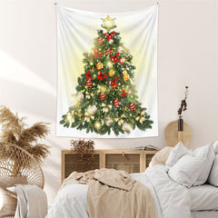 Lofaris Bow Tie Christmas Tree Balls Glitter Wall Tapestry