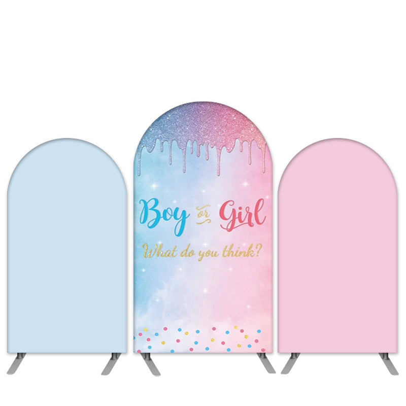 Lofaris Boy Or Girl Glitter Theme Baby Shower Arch Backdrop Kit