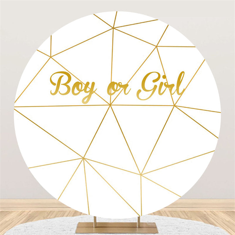 Lofaris Boy Or Girl Irregular Triangle Baby Shower Round Backdrop