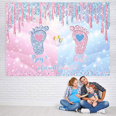 Lofaris Cute Pink and Blue Bokeh Baby Shower Backdrop