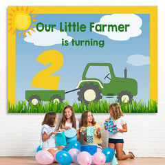 Lofaris Boys 2Nd Birthday Backdrop Farmer