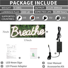 Lofaris Breathe Neon Sign For Party Decor Wedding LED Light