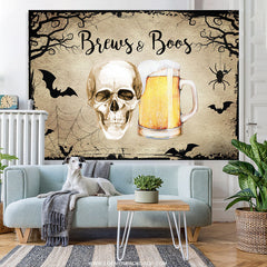 Lofaris Brews And Boos Halloween Theme Baby Shower Backdrop