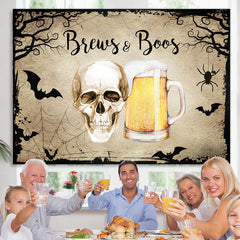 Lofaris Brews And Boos Halloween Theme Baby Shower Backdrop