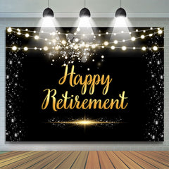 Lofaris Bright Bokeh Light Black Happy Retirement Backdrop