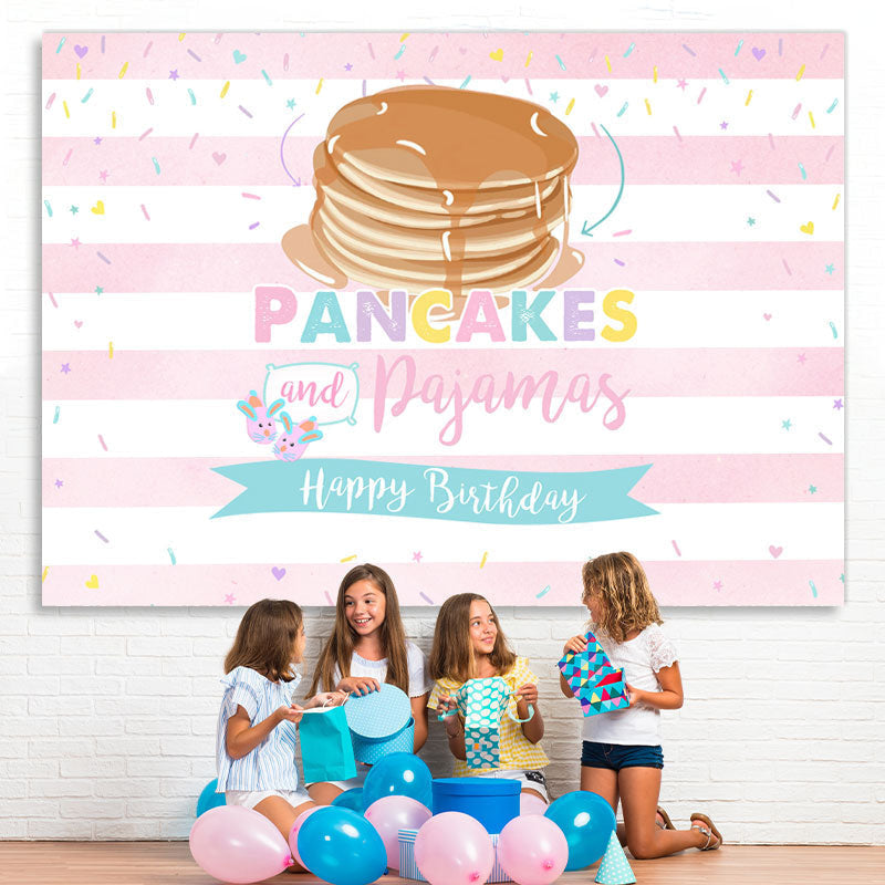 Lofaris Browen Pancakes And Pink Birthday Backdrop For Girl