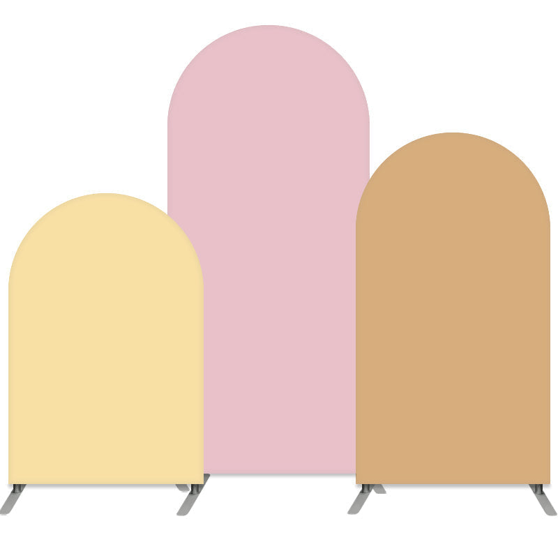Lofaris Brown Solid Double Sided Arch Backdrop Kit