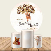 Lofaris Brown Teddy Bear Balloon Baby Shower Backdrop Kit
