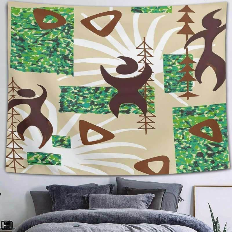 Lofaris Brown Villain Trippy Painting Style Novelty Wall Tapestry