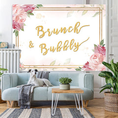 Lofaris Brunch and Bubbly Golden Pink Backdrop for Girl