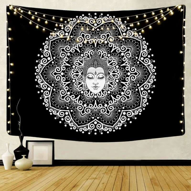 Lofaris Buddha In The Flower Bohemian Mandala Beach Wall Tapestry