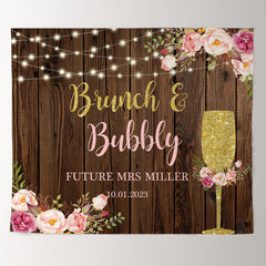 Lofaris Burnch Bubbly With Glitter Floral Wine Glass Backdrop