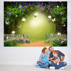 Lofaris Butterfly And Floral Dense Theme Baby Shower Backdrop