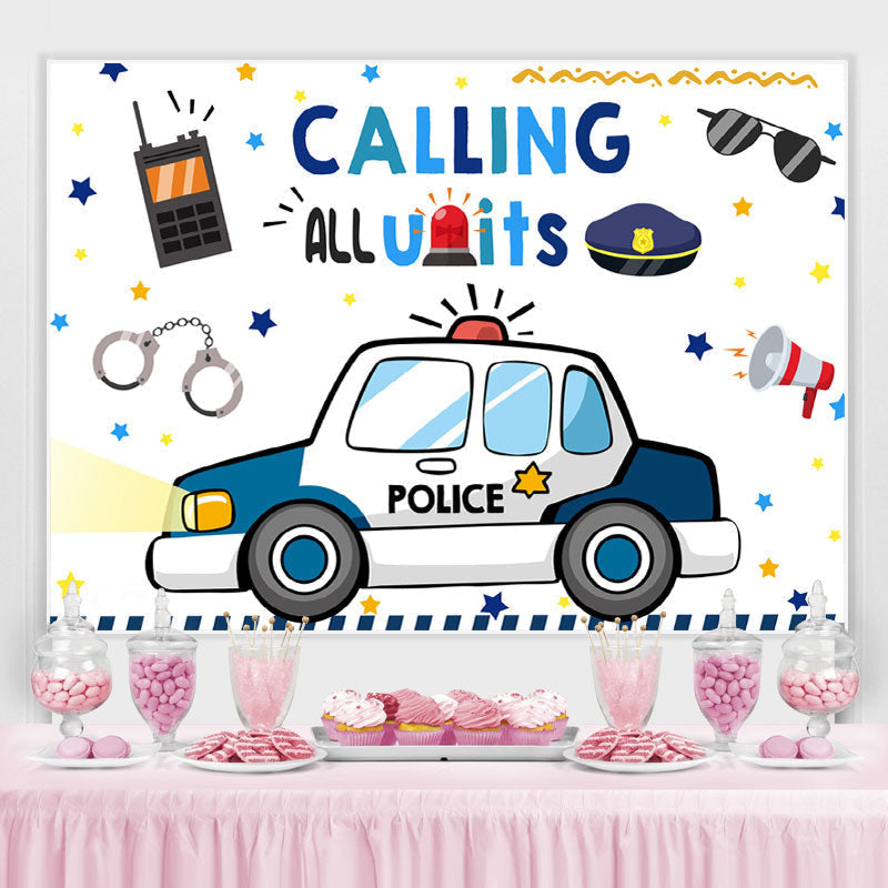 Lofaris Calling All Units Lovely Cartoon Birthday Backdrop