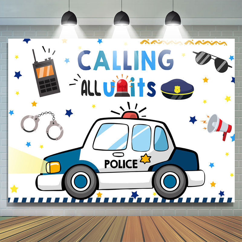 Lofaris Calling All Units Lovely Cartoon Birthday Backdrop