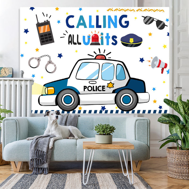 Lofaris Calling All Units Lovely Cartoon Birthday Backdrop