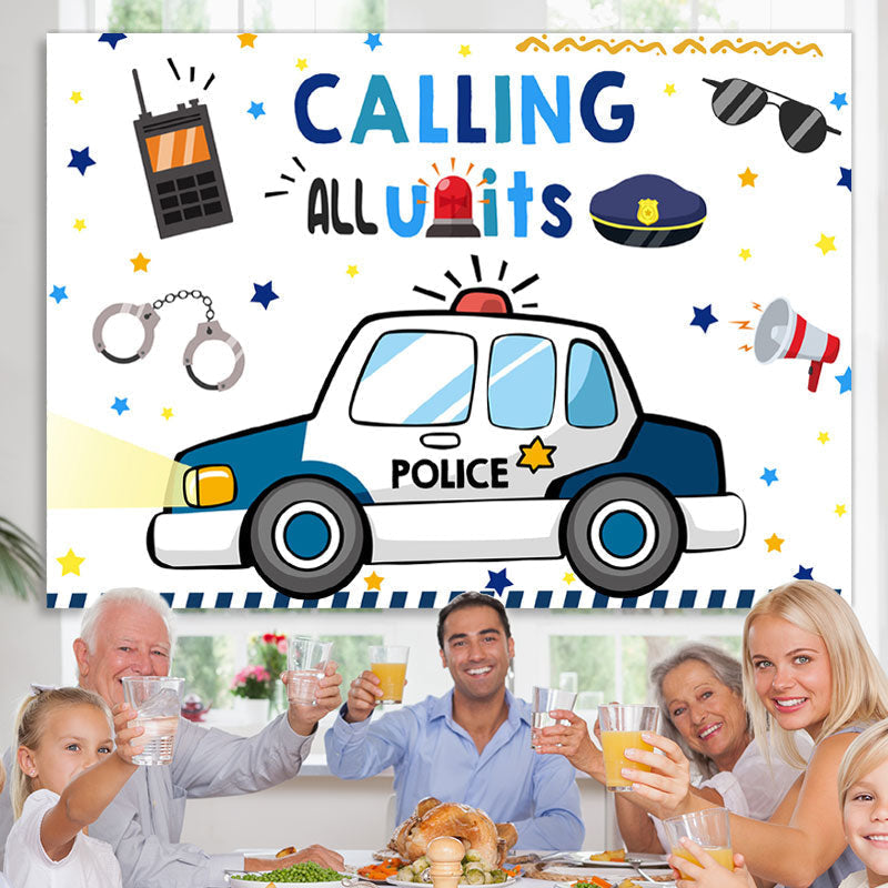 Lofaris Calling All Units Lovely Cartoon Birthday Backdrop