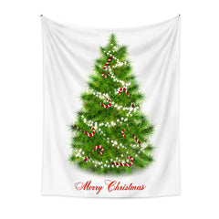 Lofaris Candy Cane Glitter Star Christmas Tree Wall Tapestry
