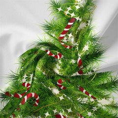 Lofaris Candy Cane Glitter Star Christmas Tree Wall Tapestry