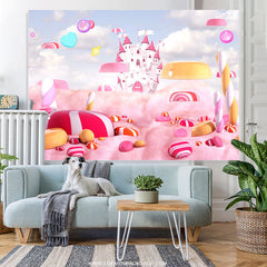 Lofaris Candyland Castle Pink World Birthday Backdrop