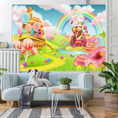 Lofaris Candyland Theme Lovely Cartoon Dessert Birthday Backdrop