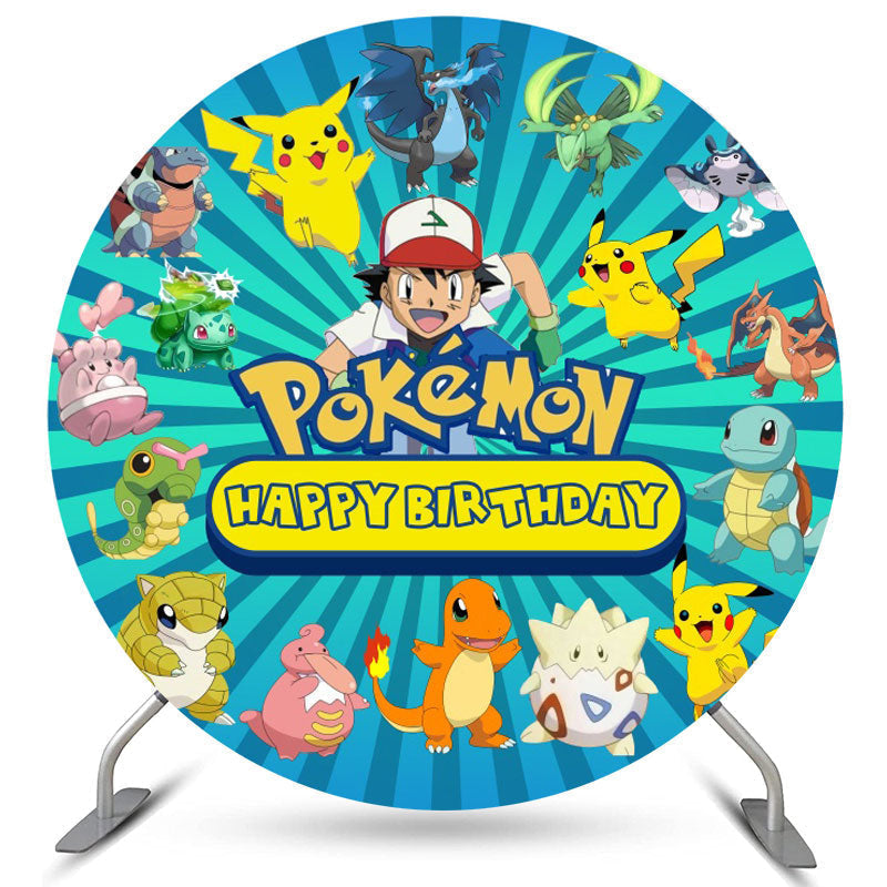 Circle Anime Characters Birthday Pokemon Backdrop - Lofaris