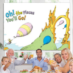 Lofaris Cartoon Castle Dessert Balloon Baby Shower Backdrop