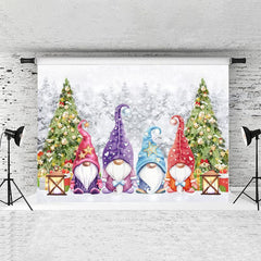 Lofaris Cartoon Christmas Rudolph Dolls Snow Backdrops