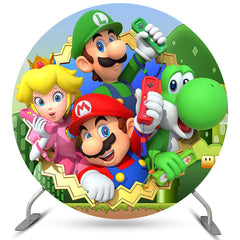 Lofaris Cartoon Games Round Character Birthday Party Backdrop