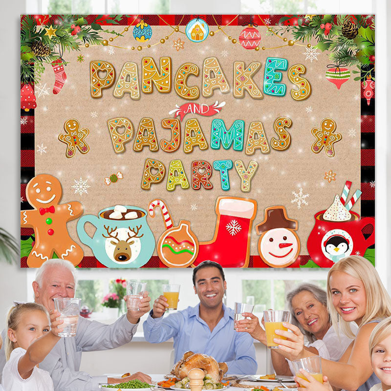 Lofaris Cartoon gingerbread alphabet Christmas photo backdrop