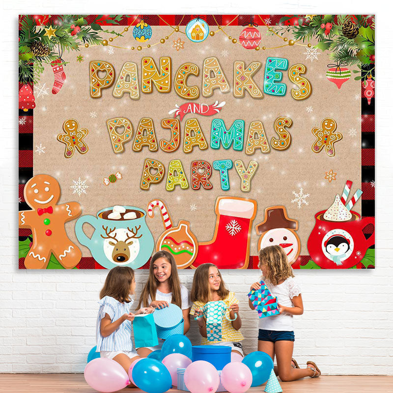 Lofaris Cartoon gingerbread alphabet Christmas photo backdrop