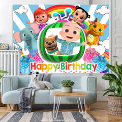 Lofaris Cartoon Happy Children Birthday Party Backdrop
