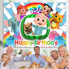 Lofaris Cartoon Happy Children Birthday Party Backdrop