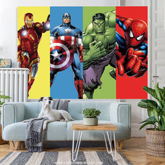 Lofaris Cartoon Movie Super Heroes Birthday Backdrop For Boy