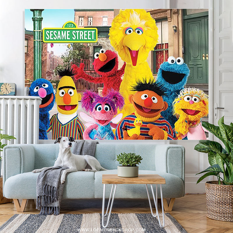 Lofaris Cartoon Street Dools Happy Birthday Decoration Backdrop