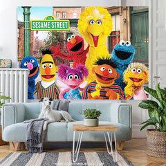 Lofaris Cartoon Street Dools Happy Birthday Decoration Backdrop