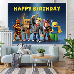 Lofaris Cartoon Video Game Happy Birthday Party Decro Backdrop