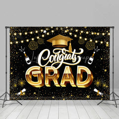Lofaris Champagne Scroll Spark Congrats Grad Backdrop