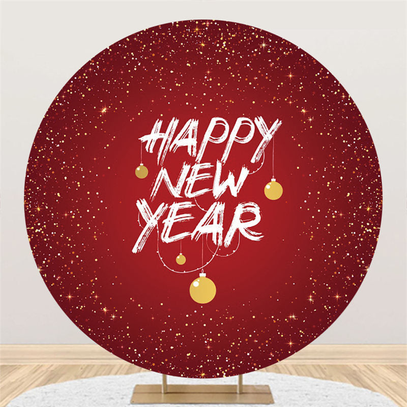 Lofaris Christmas Balls Holiday Circle Happy New Year Backdrop