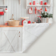 Lofaris Christmas Kitchen Backdrop White Wall for Photoshoot
